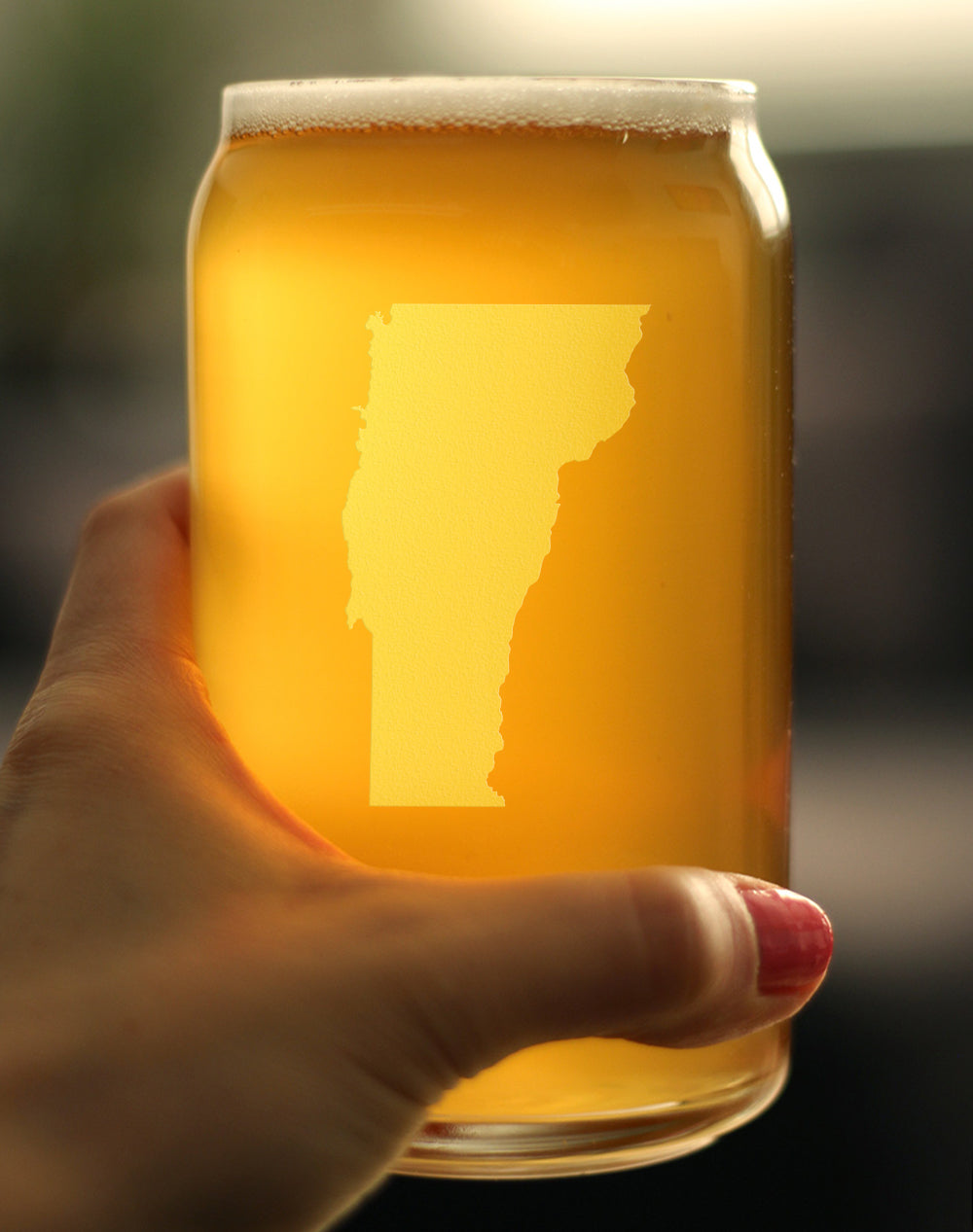 Vermont State Outline Beer Can Glass (16 oz)