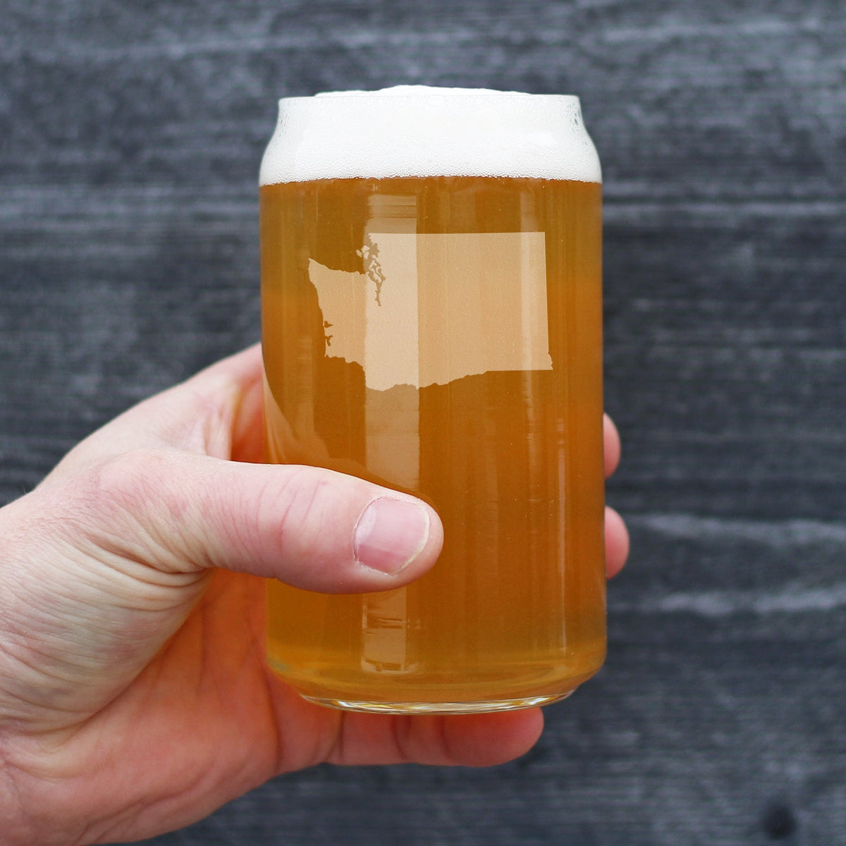 Washington State Outline Beer Can Glass (16 oz)