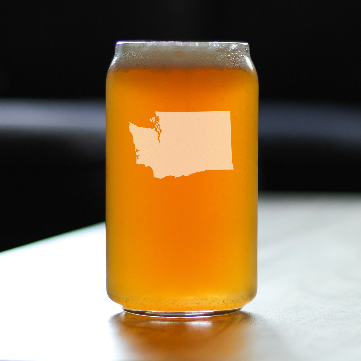 Washington State Outline Beer Can Glass (16 oz)