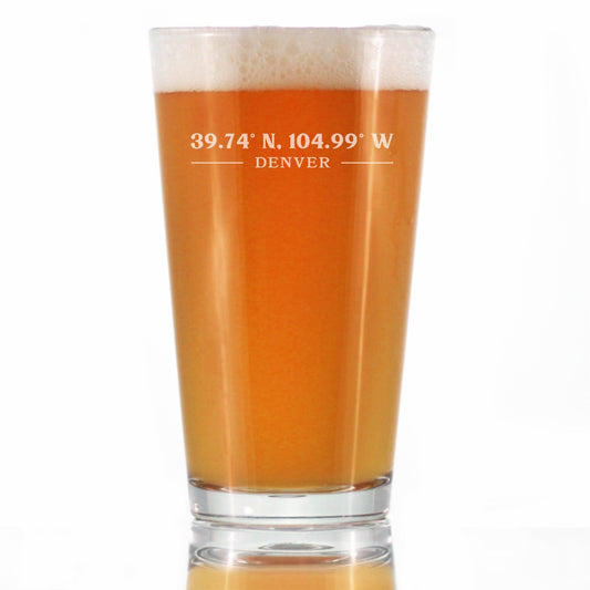 Denver Coordinates Pint Glass (16 oz)