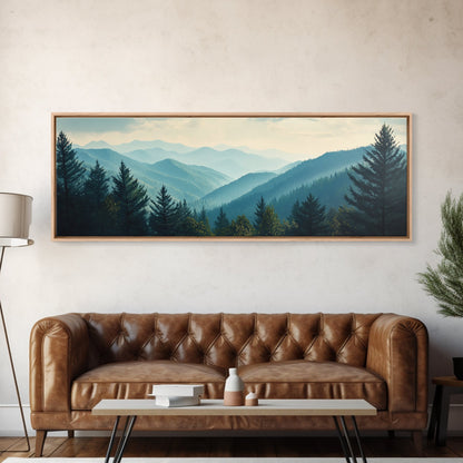 Panoramic Mountain Painting Canvas Print
