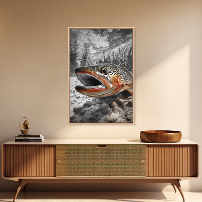 Brown Trout Framed Canvas Print