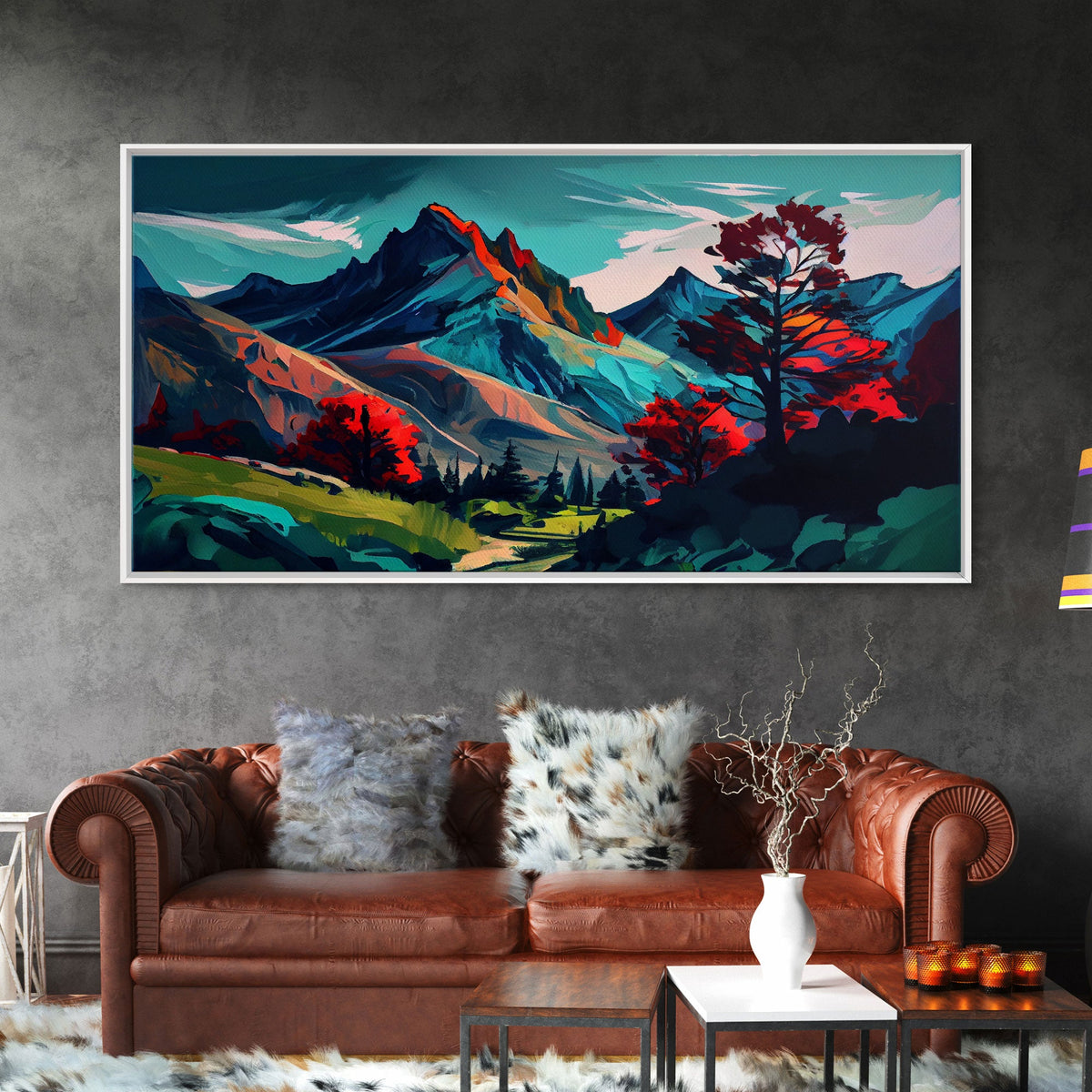 Watercolor Panoramic Landscape Canvas Print