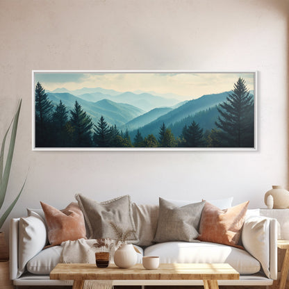 Panoramic Mountain Painting Canvas Print
