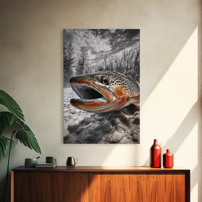 Brown Trout Framed Canvas Print