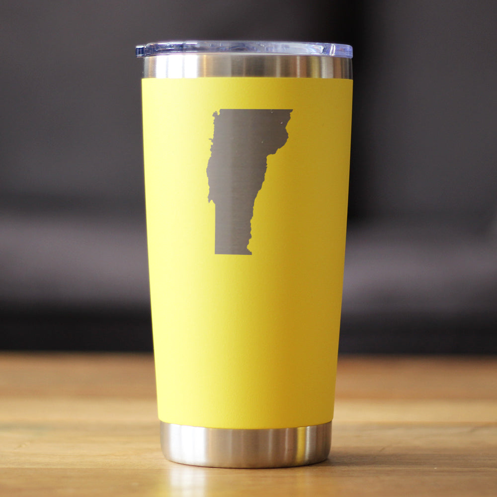 Vermont State Outline Coffee Tumbler (20 oz)