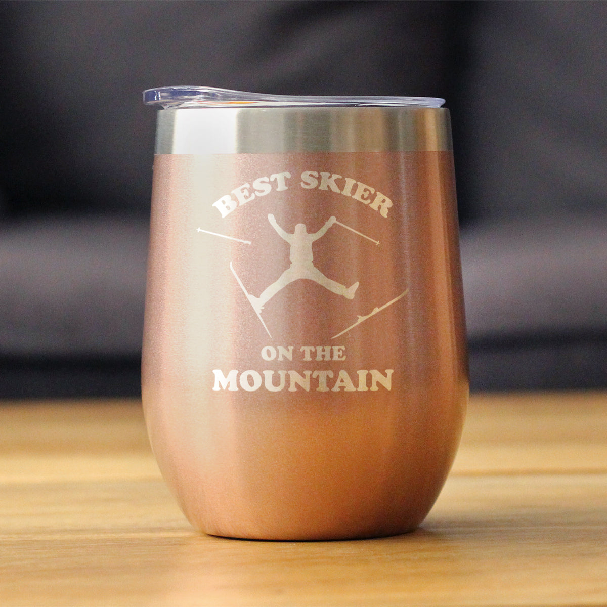 Best Skier On The Mountain Wine Tumbler (12 oz)