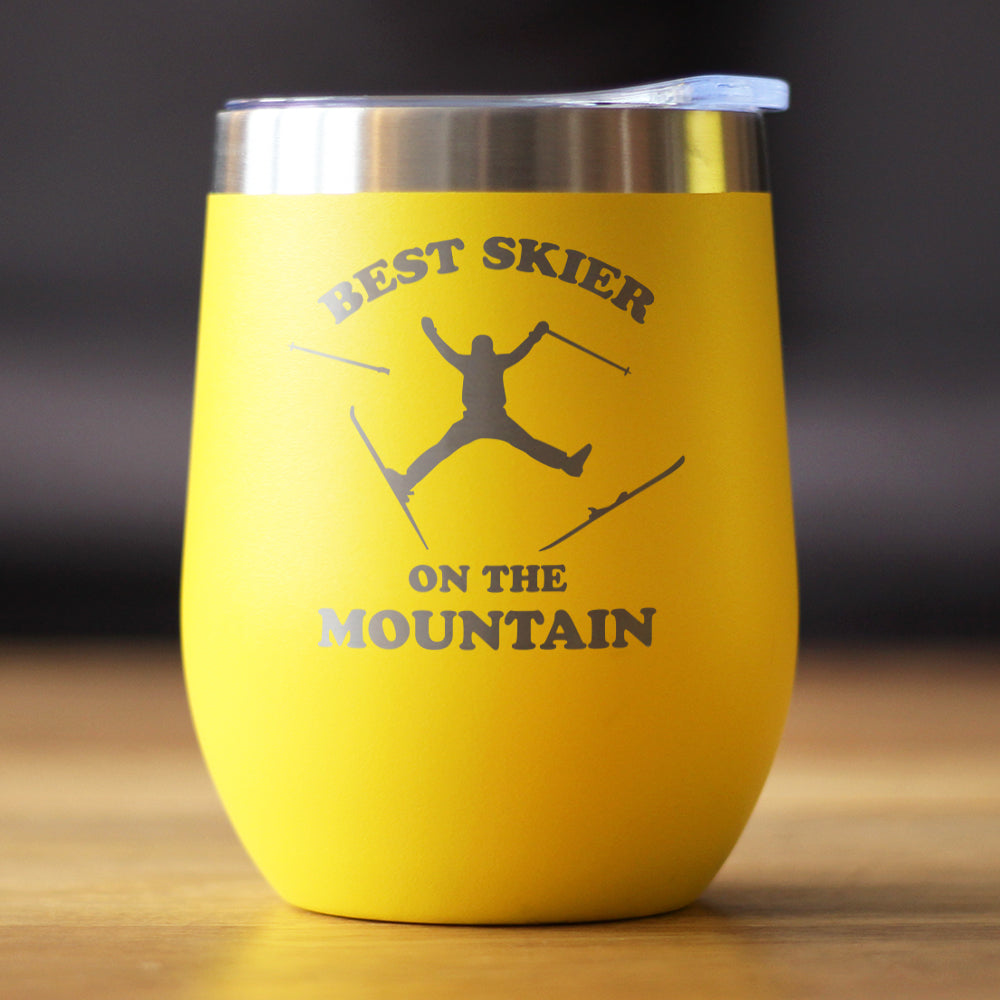 Best Skier On The Mountain Wine Tumbler (12 oz)