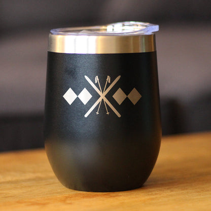 Double Black Diamond Wine Tumbler (12 oz)