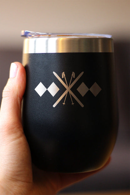 Double Black Diamond Wine Tumbler (12 oz)