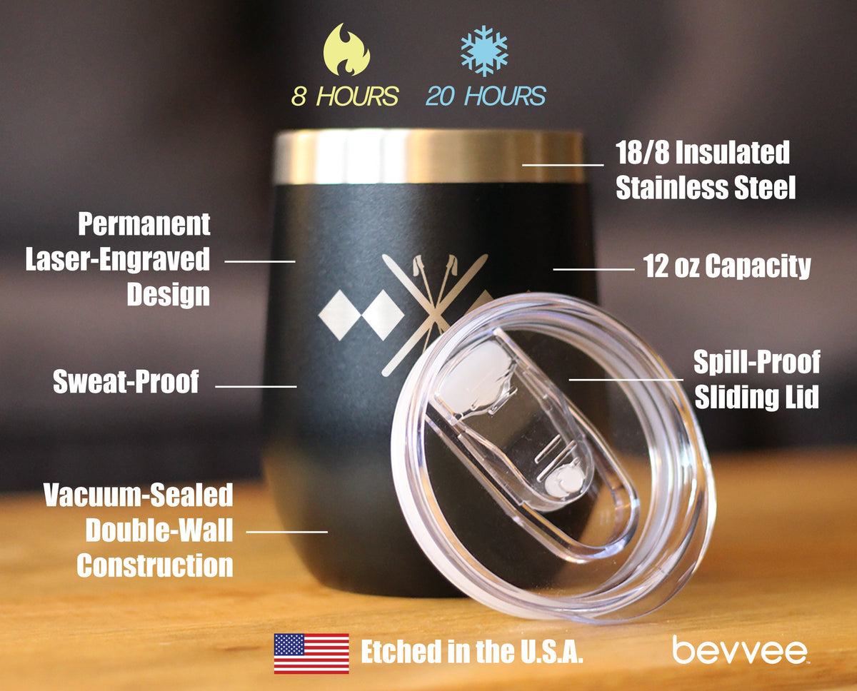 Double Black Diamond Wine Tumbler (12 oz)