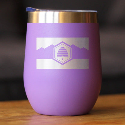 Utah Flag Wine Tumbler (12 oz)