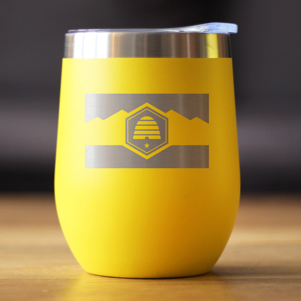 Utah Flag Wine Tumbler (12 oz)