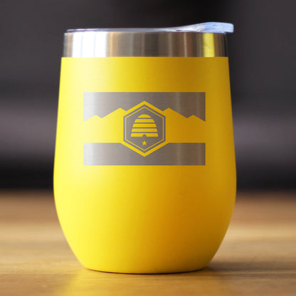 Utah Flag Wine Tumbler (12 oz)