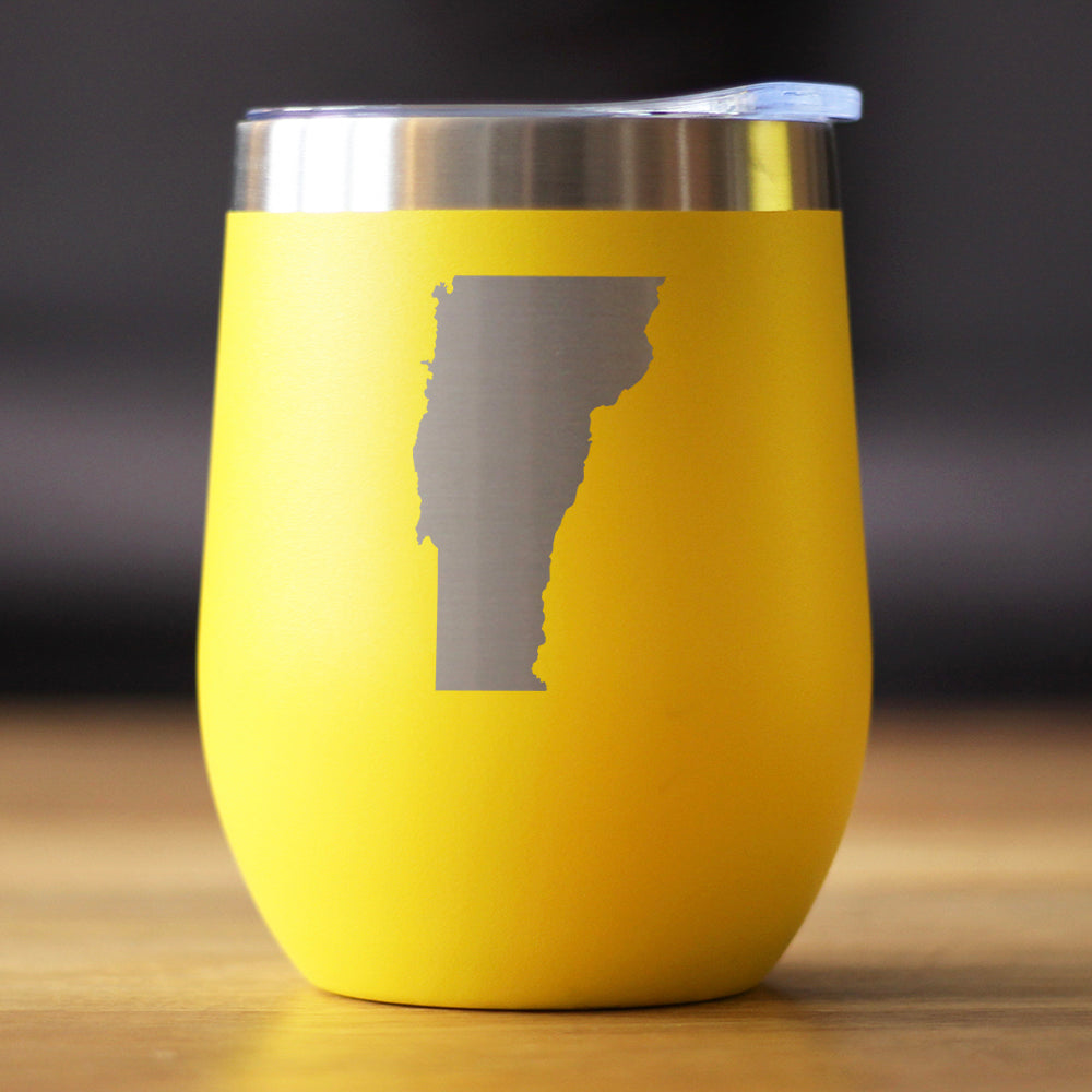 Vermont State Outline Wine Tumbler (12 oz)