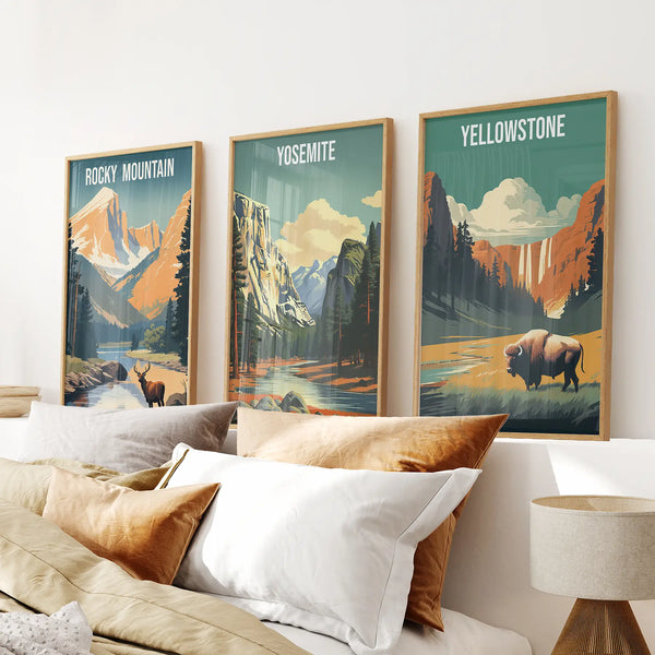 Rocky Mountain, Yosemite, Yellowstone. National Park Wall Art