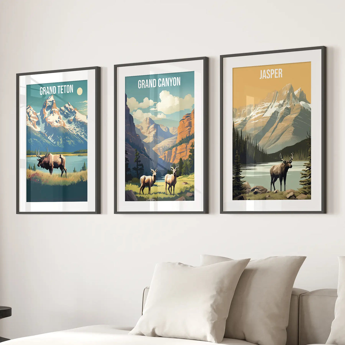 Grand Canyon, Jasper, Grand Teton. National Park Wall Art