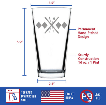 Double Black Diamond Pint Glass (16 oz)