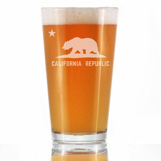 California Flag Pint Glass (16 oz)