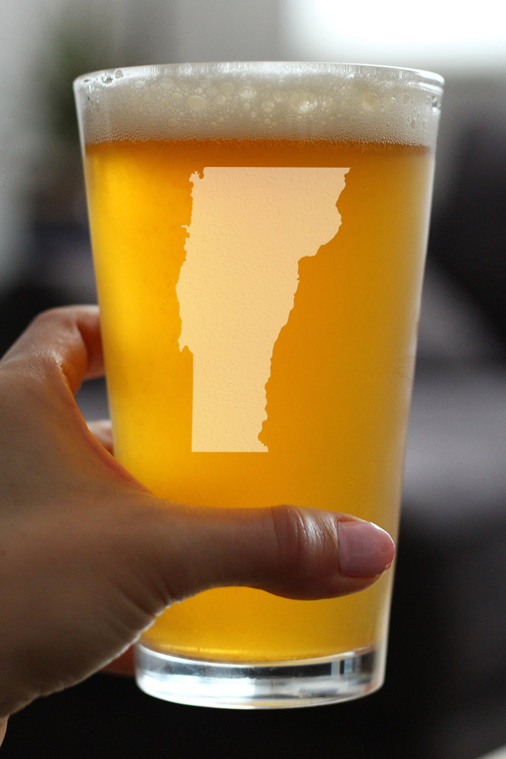 Vermont State Outline Pint Glass (16 oz)