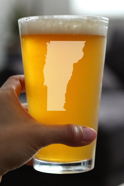 Vermont State Outline Pint Glass (16 oz)