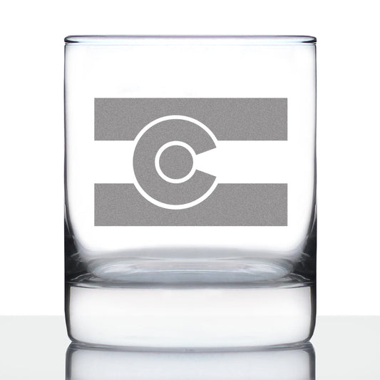 Colorado Flag Rocks Glass (10 oz)