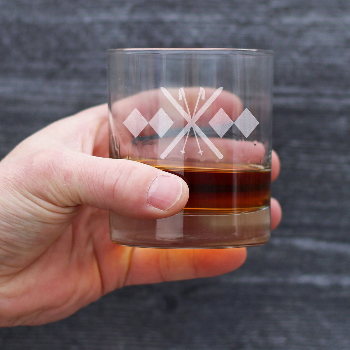 Double Black Diamond Rocks Glass (10.25 oz)