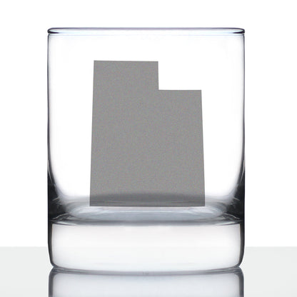 Utah State Outline Rocks Glass (10.25 oz)
