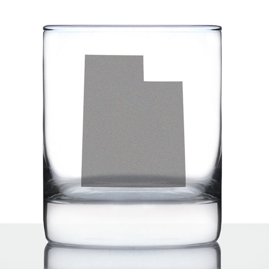 Utah State Outline Rocks Glass (10.25 oz)