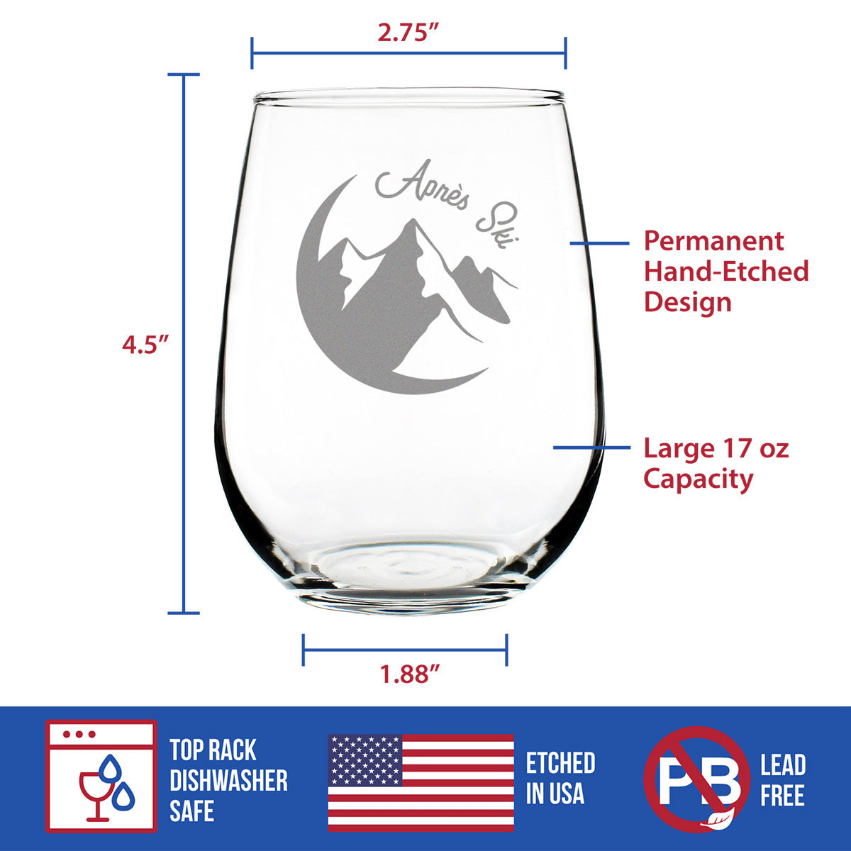 Apres Ski Stemless Wine Glass (17 oz)