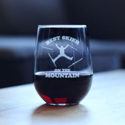 Best Skier Stemless Wine Glass (17 oz)