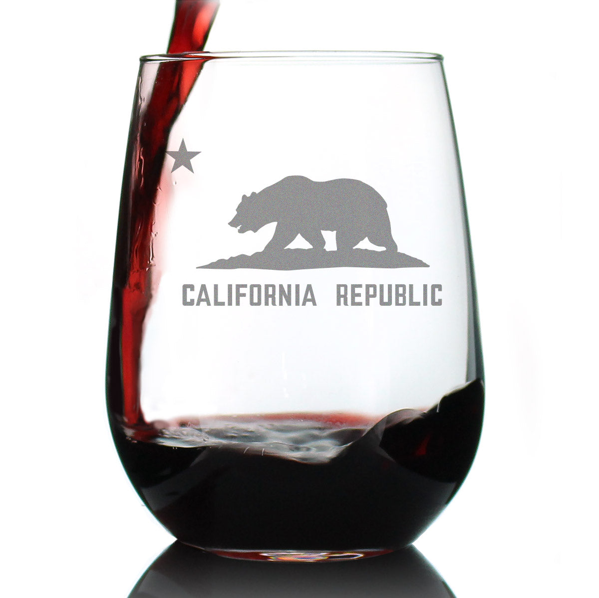 California Flag Stemless Wine Glass (17 oz)