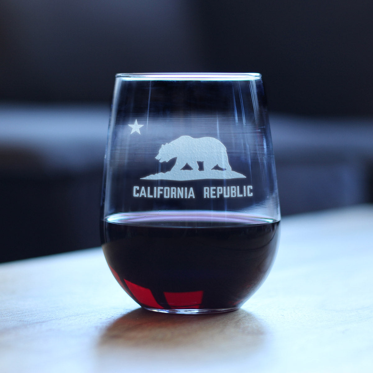 California Flag Stemless Wine Glass (17 oz)