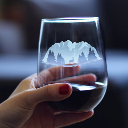 Majestic Mountains Stemless Wine Glass (17 oz)