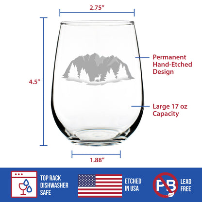 Majestic Mountains Stemless Wine Glass (17 oz)