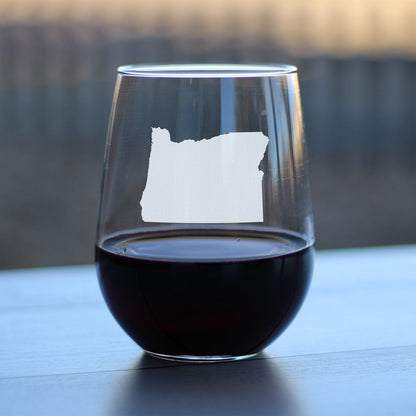 Oregon State Outline Stemless Wine Glass (17 oz)