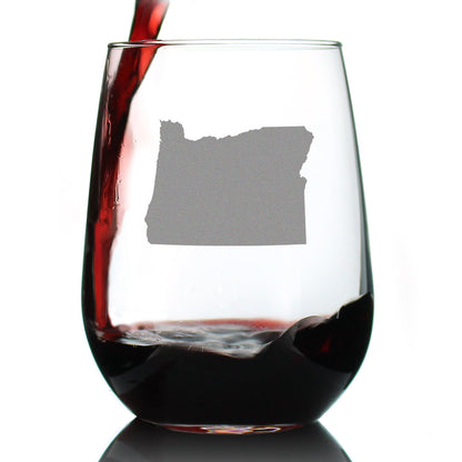 Oregon State Outline Stemless Wine Glass (17 oz)