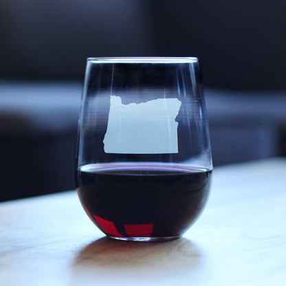 Oregon State Outline Stemless Wine Glass (17 oz)