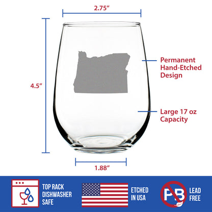 Oregon State Outline Stemless Wine Glass (17 oz)