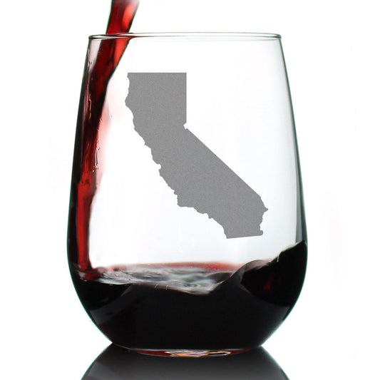 California State Outline Stemless Wine Glass (17 oz)