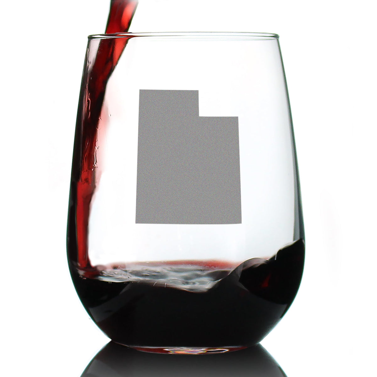 Utah State Outline Stemless Wine Glass (17 oz)