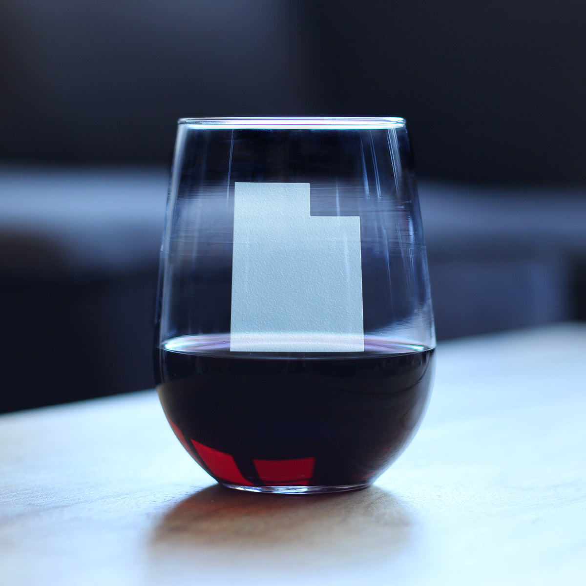Utah State Outline Stemless Wine Glass (17 oz)