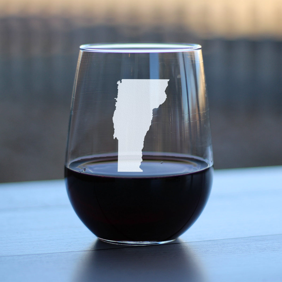 Vermont State Outline Stemless Wine Glass (17 oz)
