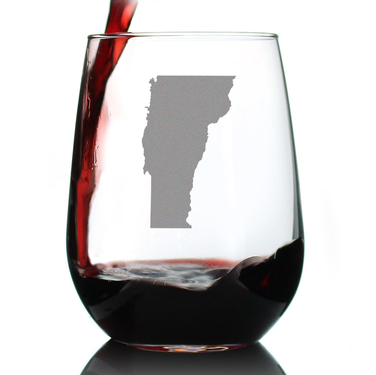 Vermont State Outline Stemless Wine Glass (17 oz)