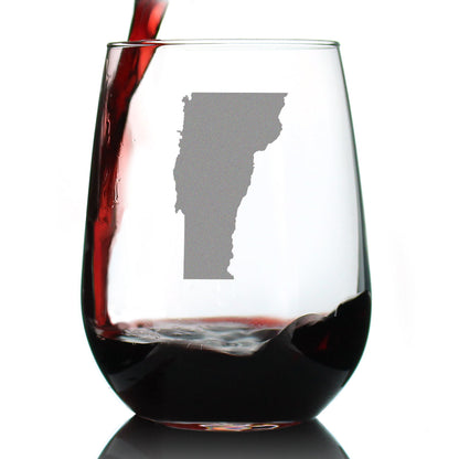 Vermont State Outline Stemless Wine Glass (17 oz)