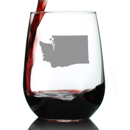 Washington State Outline Stemless Wine Glass (17 oz)