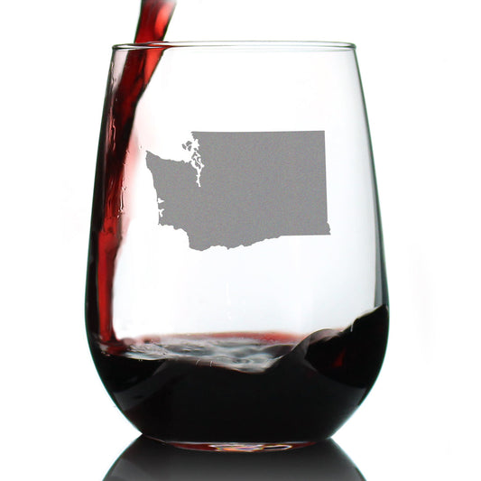Washington State Outline Stemless Wine Glass (17 oz)