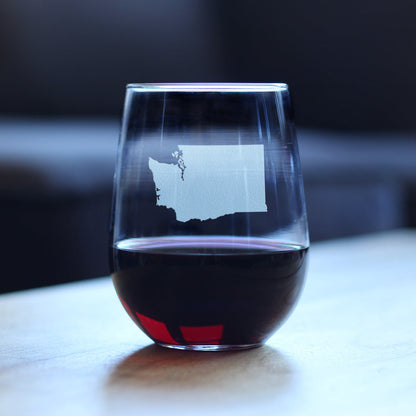 Washington State Outline Stemless Wine Glass (17 oz)