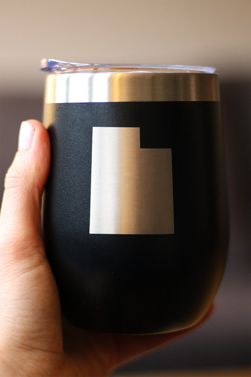 Utah State Outline Wine Tumbler (12 oz)