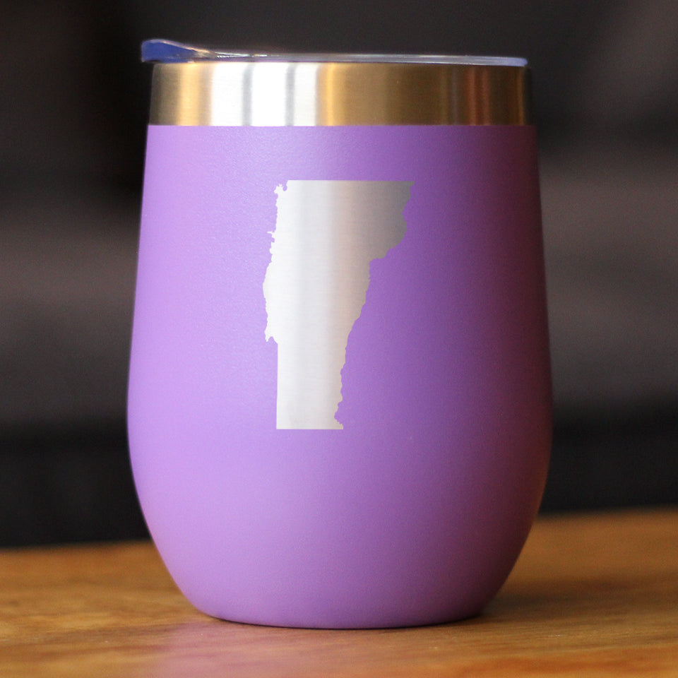 Vermont State Outline Wine Tumbler (12 oz)